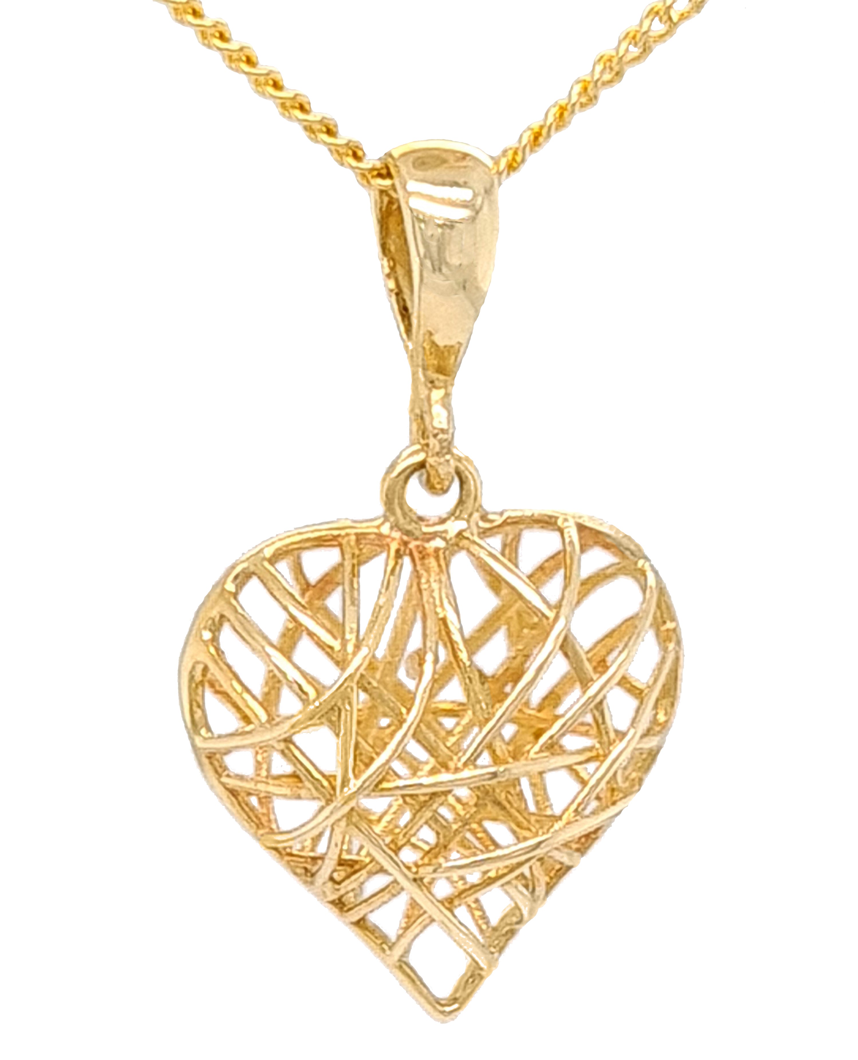 Yellow Gold Frame Heart Pendant